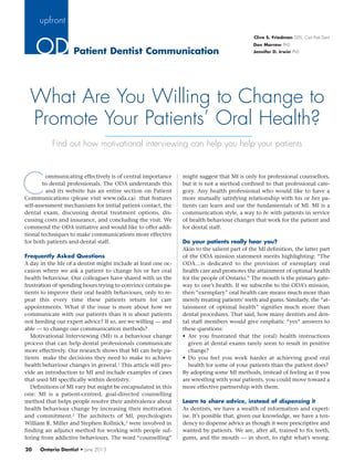 A picture of an article about oral health.