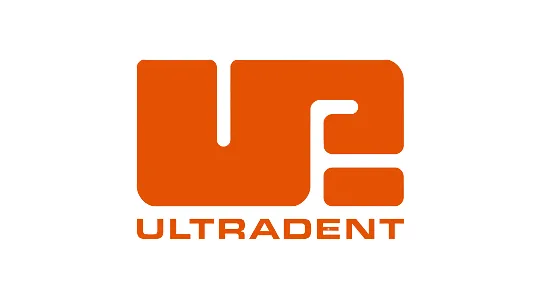 A logo of the company ultradent